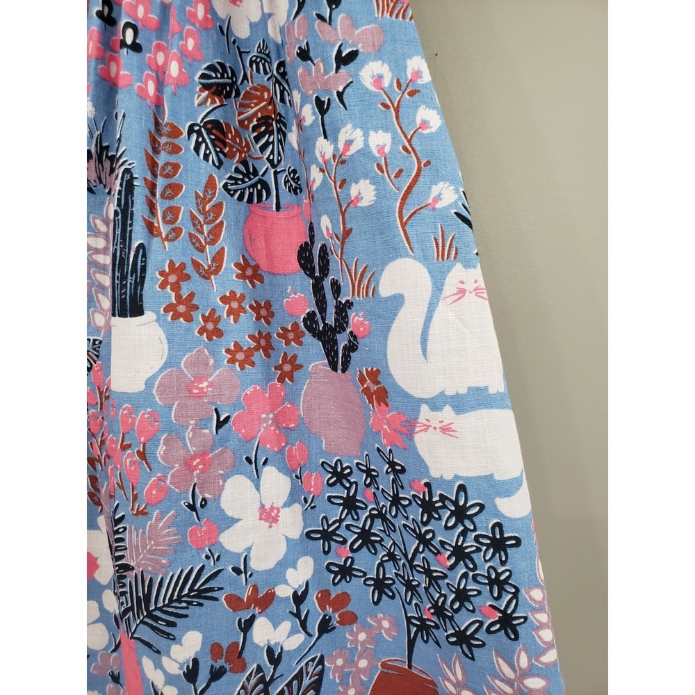 NEVER WORN Size SMALL Kate Spade Garden Posy Midi Sun Dress Cat Cactus Garden - Picture 3 of 6